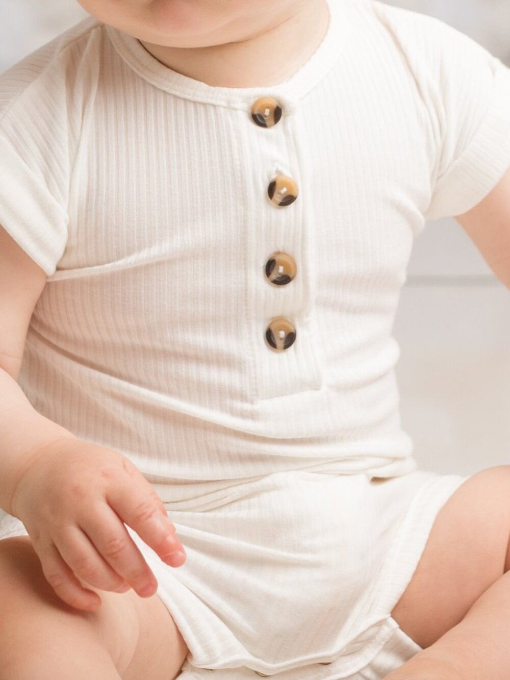 Wren Ribbed white baby Romper - size 12-24 Month